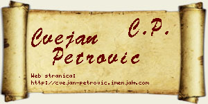 Cvejan Petrović vizit kartica